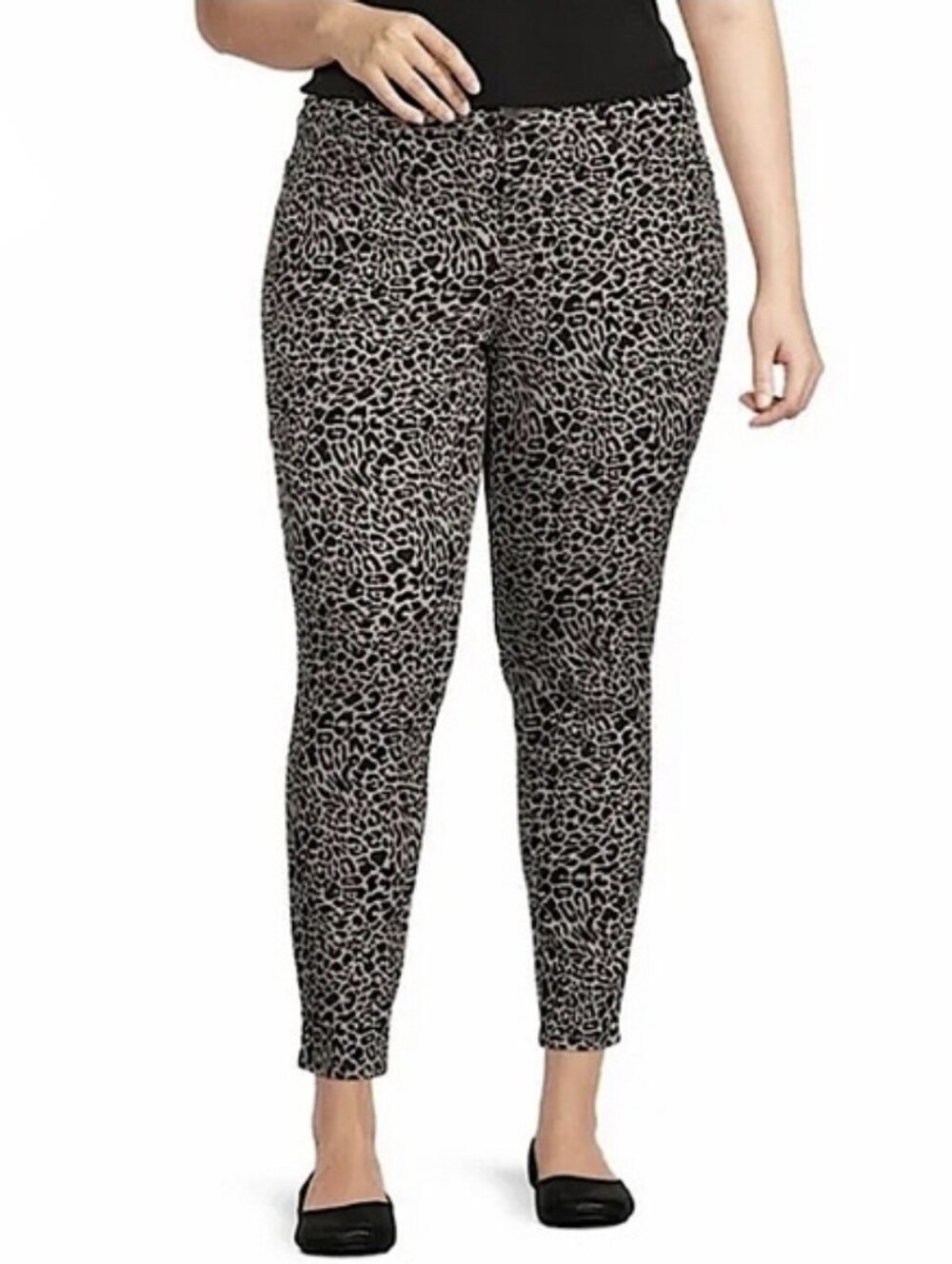 Code Bleu Fa’b Skinny Body Sculpt Leopard Print Stretch Jeans Pants Size 14